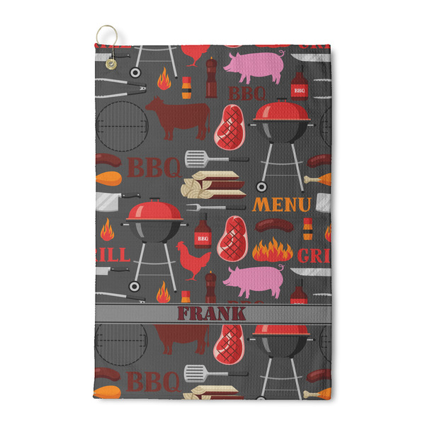 Custom Barbeque Waffle Weave Golf Towel (Personalized)