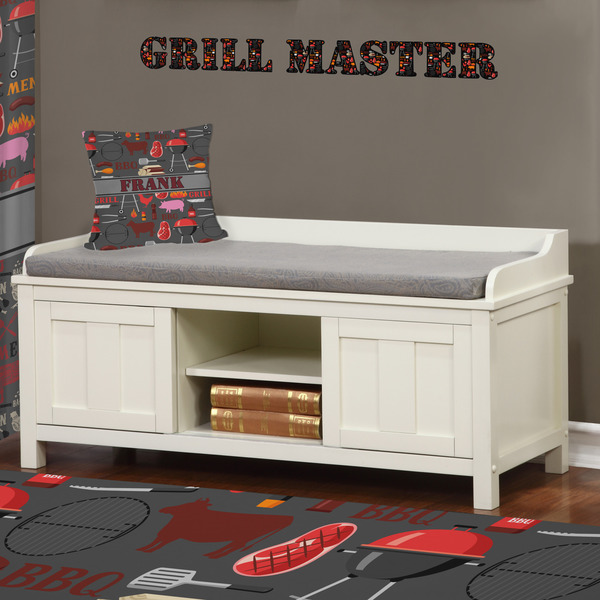 Barbeque Wall Name Decal Above Storage bench