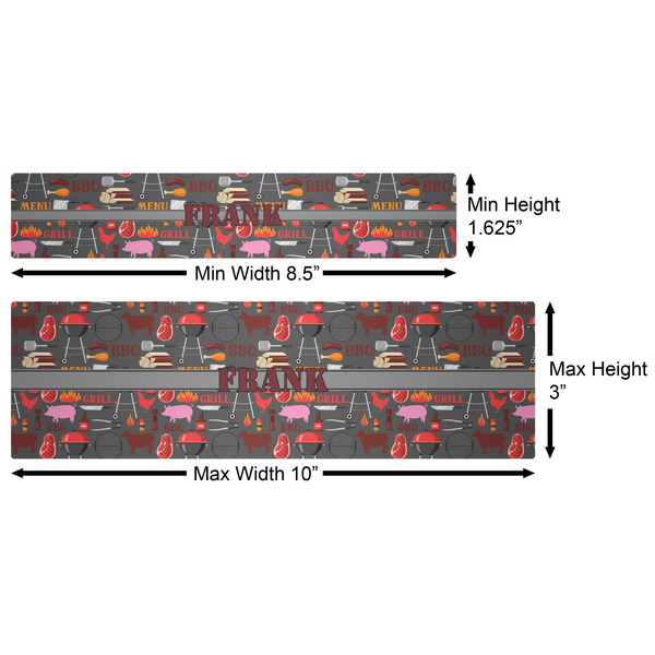 Barbeque Water Bottle Labels w/ Dimensions