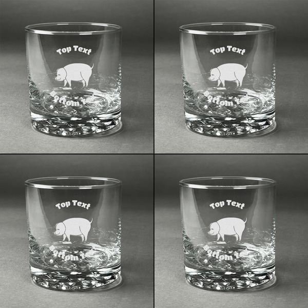 Barbeque Whiskey Glasses - Set of 4 all Engraved