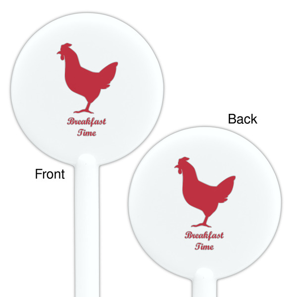 Barbeque White Plastic 5.5" Stir Stick - Double Sided - Round - Front & Back