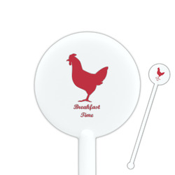 Barbeque 5.5" Round Plastic Stir Sticks - White - Single Sided (Personalized)