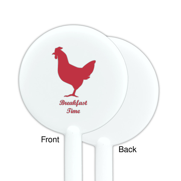 Barbeque White Plastic 5.5" Stir Stick - Single Sided - Round - Front & Back
