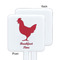 Barbeque White Plastic Stir Stick - Single Sided - Square - Approval