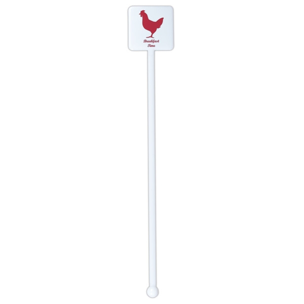Barbeque White Plastic Stir Stick - Single Sided - Square - Single Stick