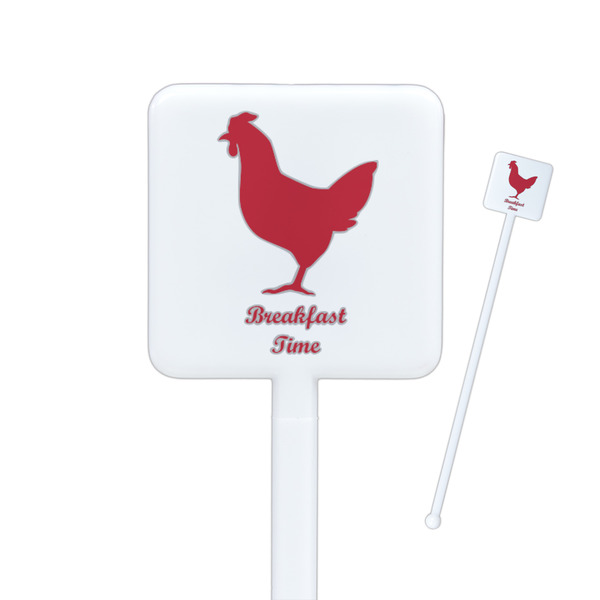 Custom Barbeque Square Plastic Stir Sticks - Double Sided (Personalized)