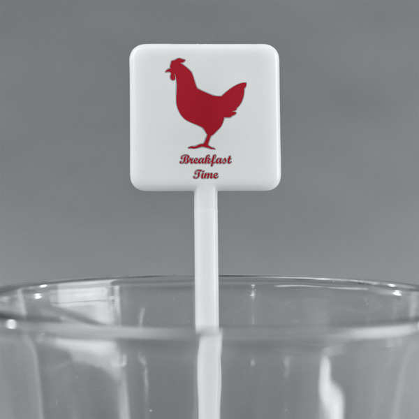 Barbeque White Plastic Stir Stick - Square - Main