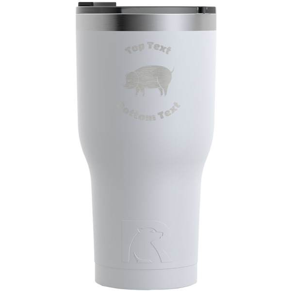 Custom Barbeque RTIC Tumbler - White - Engraved Front (Personalized)