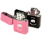 Barbeque Windproof Lighters - Black & Pink - Open