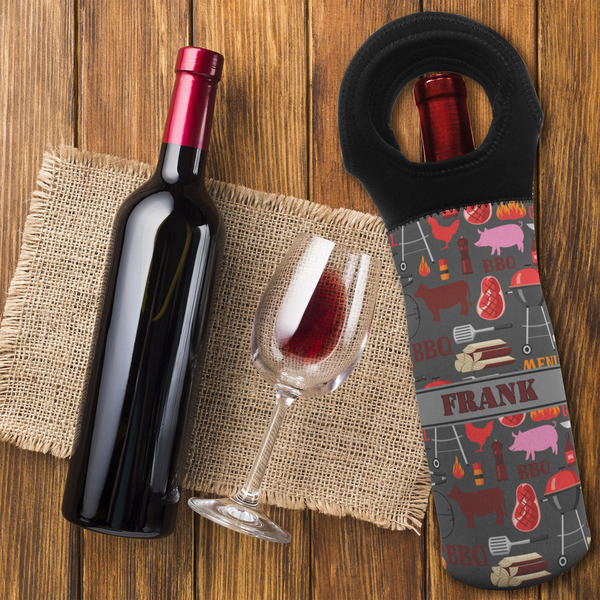 Barbeque Wine Tote Bag - FLATLAY