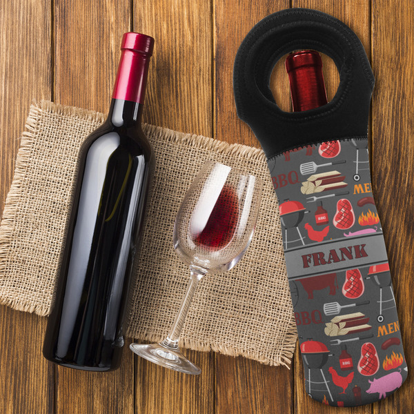 Barbeque Wine Tote Bag - FLATLAY