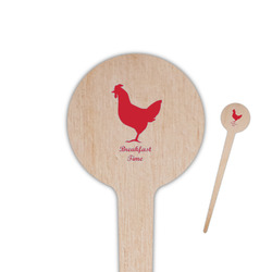 Barbeque 4" Round Wooden Food Picks - Double Sided (Personalized)
