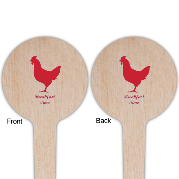 Barbeque Wooden 4" Food Pick - Round - Double Sided - Front & Back