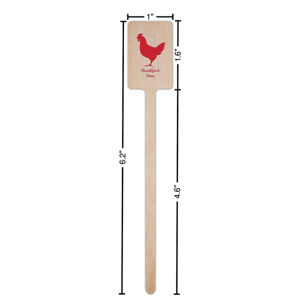 Barbeque Wooden 6.25" Stir Stick - Rectangular - Dimensions