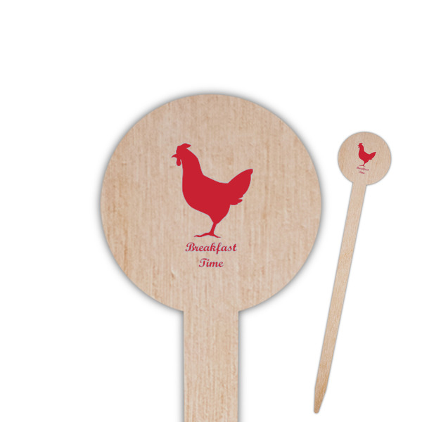 Custom Barbeque 6" Round Wooden Food Picks - Double Sided (Personalized)