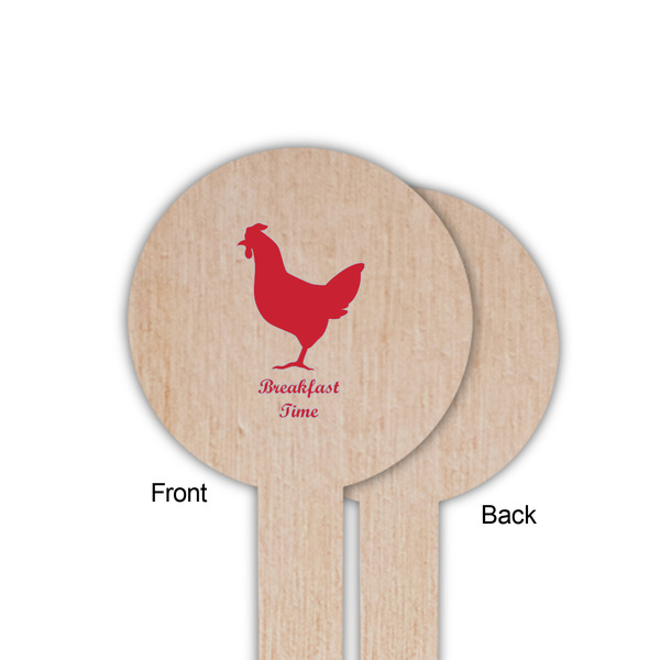 Barbeque Wooden 6" Food Pick - Round - Single Sided - Front & Back