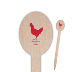 Barbeque Oval Wooden Food Picks - Double Sided (Personalized)