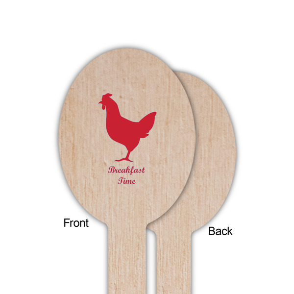 Barbeque Wooden Food Pick - Oval - Single Sided - Front & Back