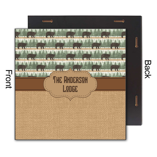 Cabin 12x12 Wood Print - Front & Back View