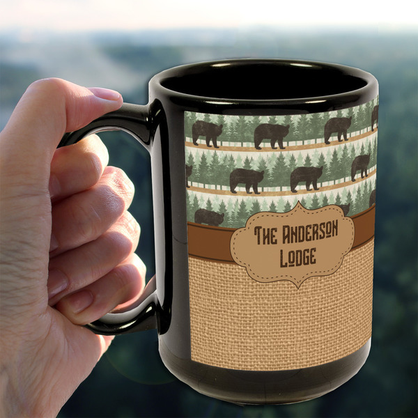 Cabin 15oz. Black Mug - LIFESTYLE