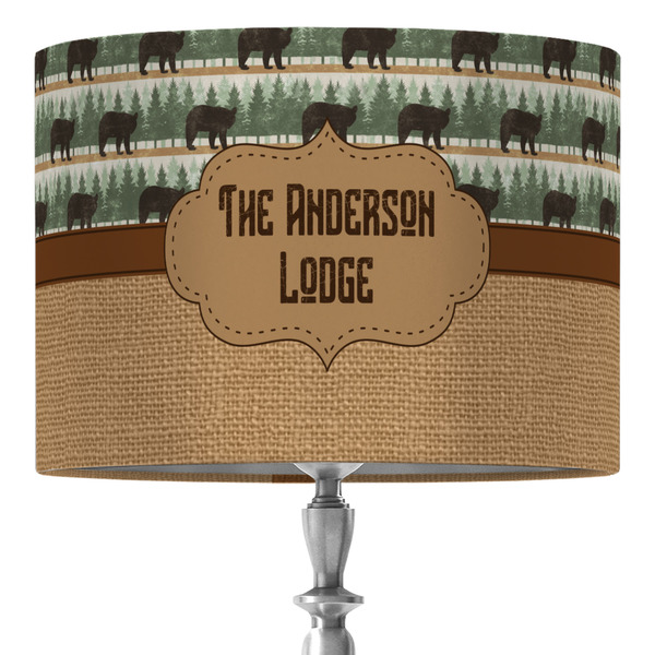 Custom Cabin 16" Drum Lamp Shade - Fabric (Personalized)