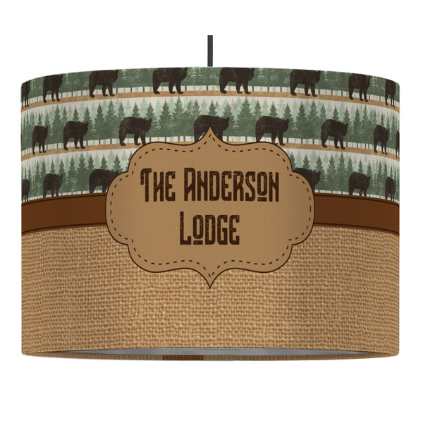 Custom Cabin 16" Drum Pendant Lamp - Fabric (Personalized)