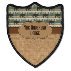 Cabin Iron On Shield Patch B w/ Name or Text