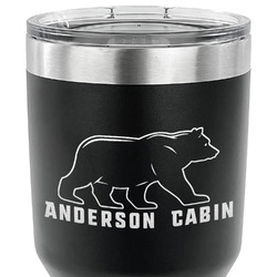 Cabin 30 oz Stainless Steel Tumbler - Black - Single Sided (Personalized)