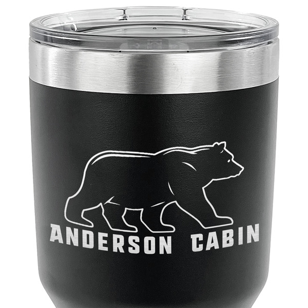 Cabin 30 oz Stainless Steel Ringneck Tumbler - Black - CLOSE UP
