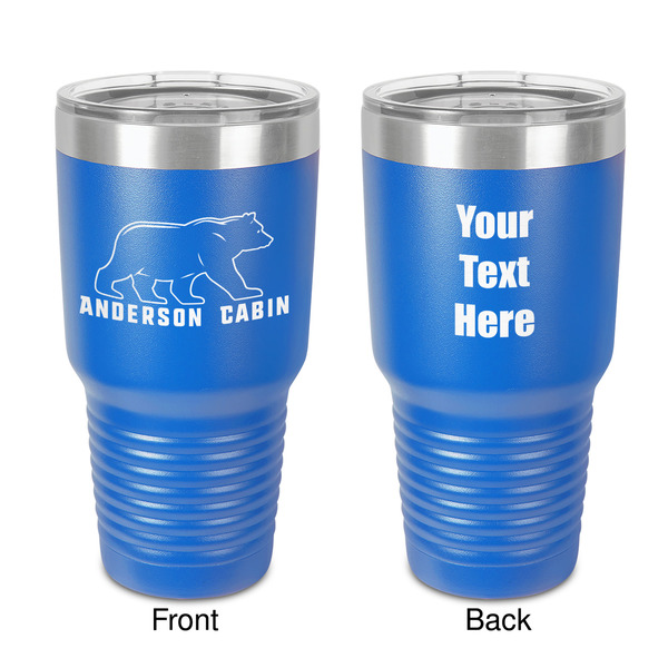 Custom Cabin 30 oz Stainless Steel Tumbler - Royal Blue - Double-Sided (Personalized)