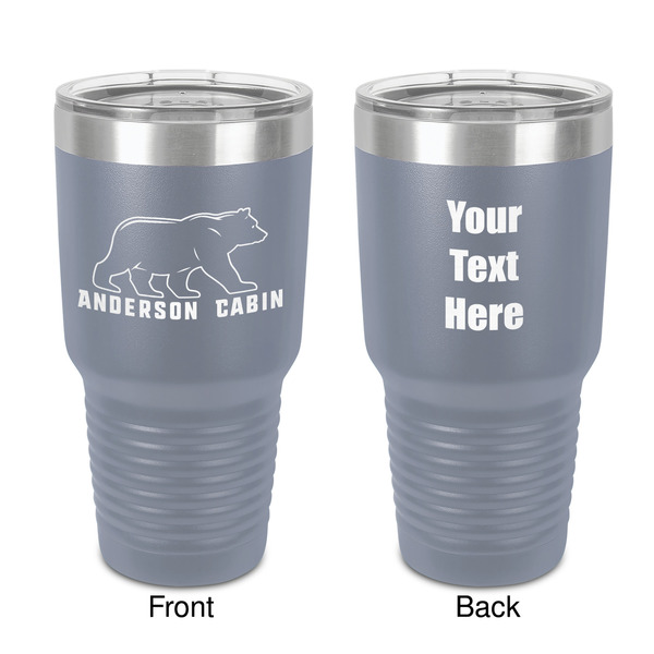 Custom Cabin 30 oz Stainless Steel Tumbler - Grey - Double-Sided (Personalized)