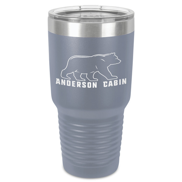 Custom Cabin 30 oz Stainless Steel Tumbler - Grey - Single-Sided (Personalized)
