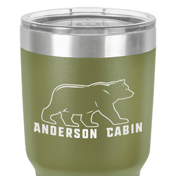 Cabin 30 oz Stainless Steel Tumbler - Olive - Double-Sided (Personalized)
