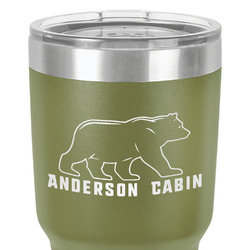 Cabin 30 oz Stainless Steel Tumbler - Olive - Single-Sided (Personalized)
