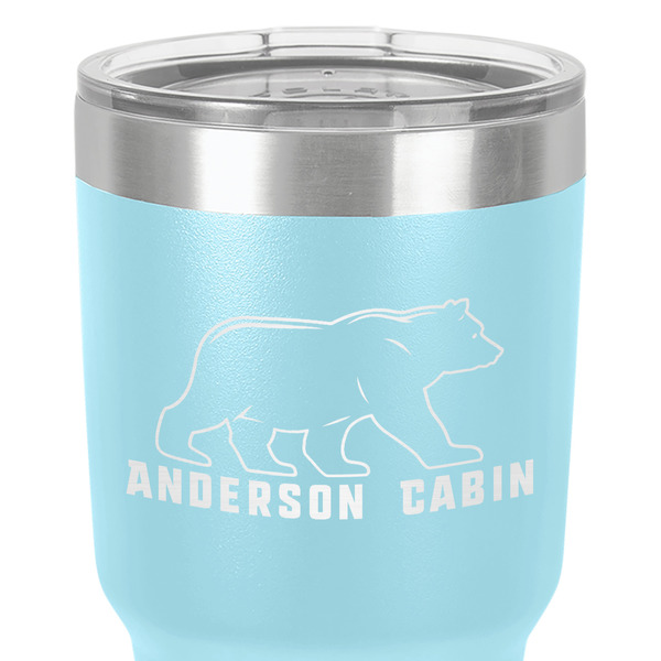Cabin 30 oz Stainless Steel Ringneck Tumbler - Teal - Close Up