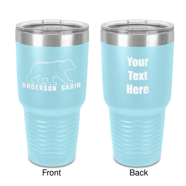 Custom Cabin 30 oz Stainless Steel Tumbler - Teal - Double-Sided (Personalized)