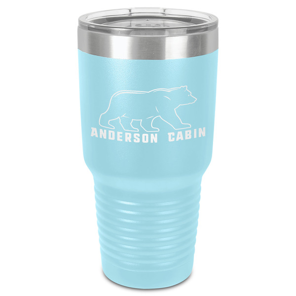 Custom Cabin 30 oz Stainless Steel Tumbler - Teal - Single-Sided (Personalized)