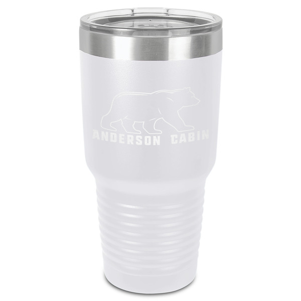 Custom Cabin 30 oz Stainless Steel Tumbler - White - Single-Sided (Personalized)