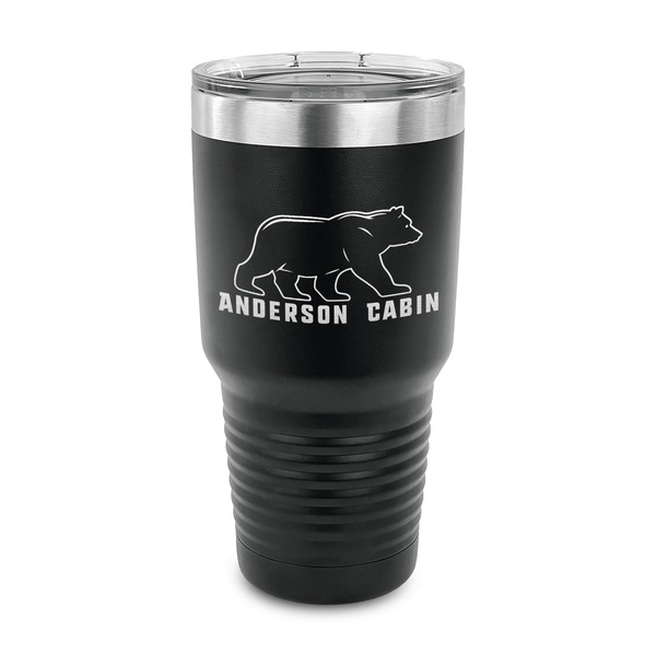 Custom Cabin 30 oz Stainless Steel Tumbler - Black - Single Sided (Personalized)