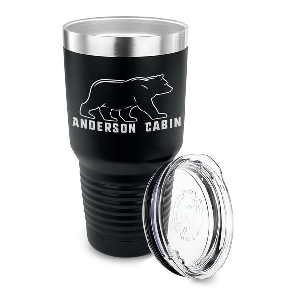 Cabin 30 oz Stainless Steel Ringneck Tumblers - Black - LID OFF
