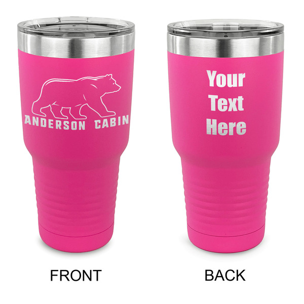 Custom Cabin 30 oz Stainless Steel Tumbler - Pink - Double Sided (Personalized)