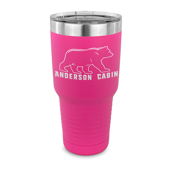 Custom Cabin 30 oz Stainless Steel Tumbler - Pink - Single Sided (Personalized)
