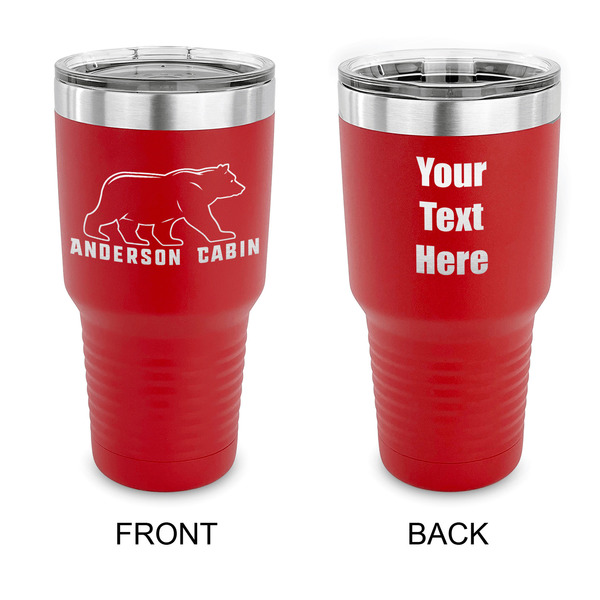 Custom Cabin 30 oz Stainless Steel Tumbler - Red - Double Sided (Personalized)