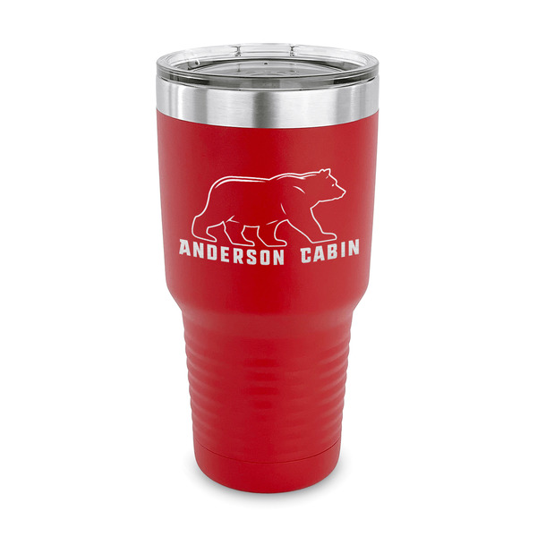 Custom Cabin 30 oz Stainless Steel Tumbler - Red - Single Sided (Personalized)