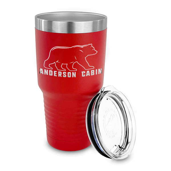 Cabin 30 oz Stainless Steel Ringneck Tumblers - Red - LID OFF