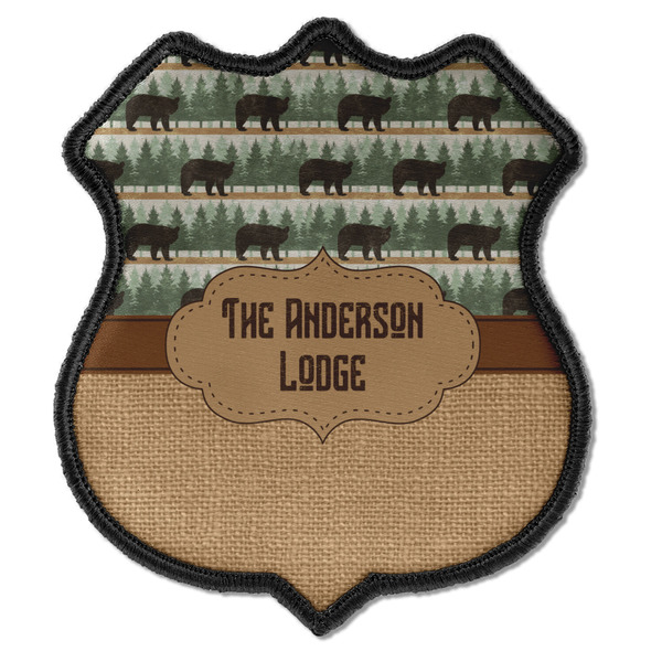 Custom Cabin Iron On Shield Patch C w/ Name or Text