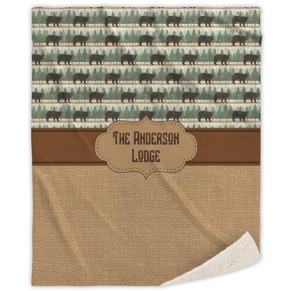 Custom Cabin Sherpa Throw Blanket - 60"x80" (Personalized)