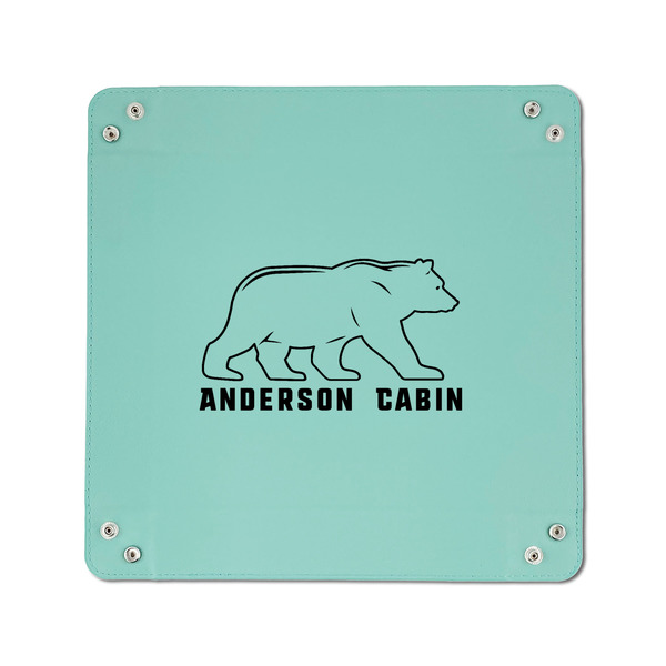 Cabin 6" x 6" Teal Leatherette Snap Up Tray - APPROVAL