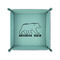 Cabin 6" x 6" Teal Leatherette Snap Up Tray - FOLDED UP