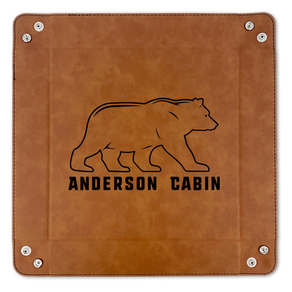 Cabin 9" x 9" Leatherette Snap Up Tray - APPROVAL (FLAT)